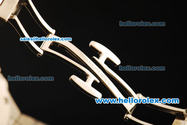 Patek Philippe Nautilus Swiss Quartz Movement Diamond Bezel with Grey Dial and White Stick Markers - Click Image to Close